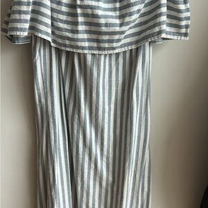Striped Blue and White Maxi Dress